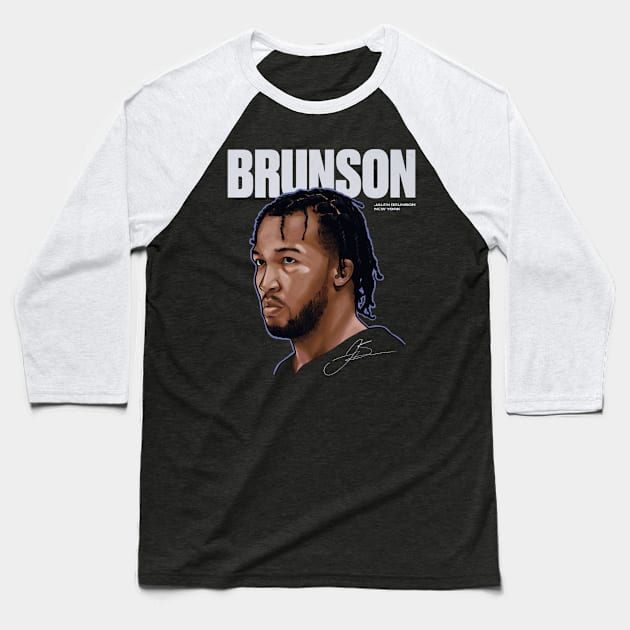 Jalen Brunson New York Game Face Baseball T-Shirt by danlintonpro